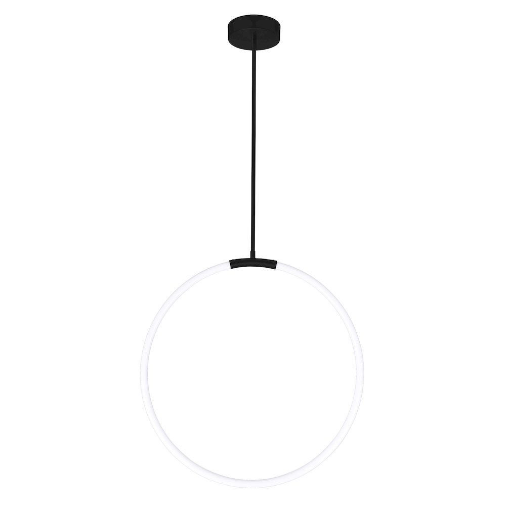 Hoops 1 Light LED Chandelier With Black Finish. Picture 6