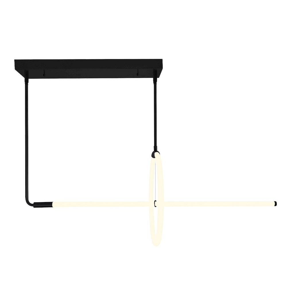 Hoops 2 Light LED Chandelier With Black Finish. Picture 1