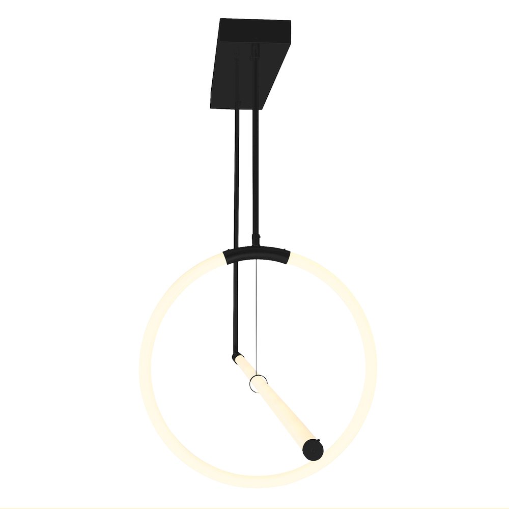 Hoops 2 Light LED Chandelier With Black Finish. Picture 2