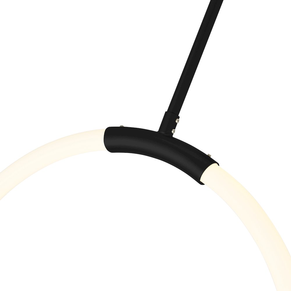 Hoops 2 Light LED Chandelier With Black Finish. Picture 4