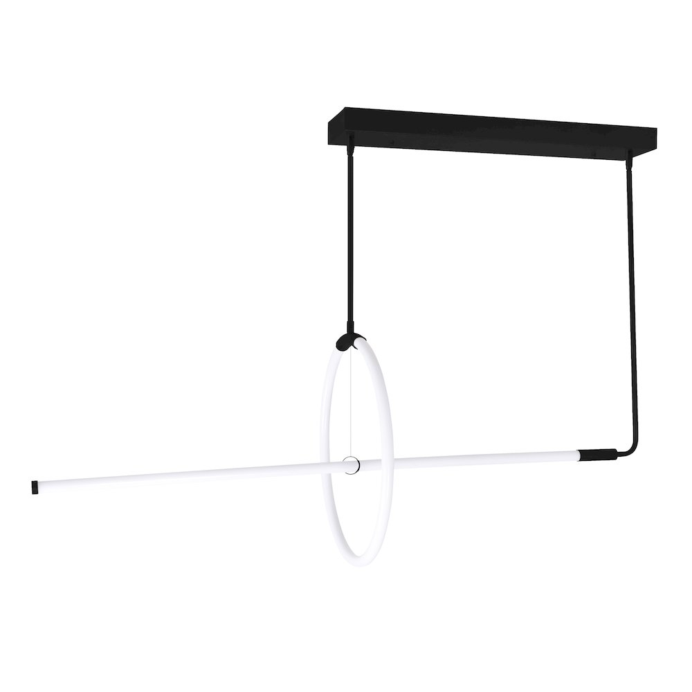Hoops 2 Light LED Chandelier With Black Finish. Picture 6