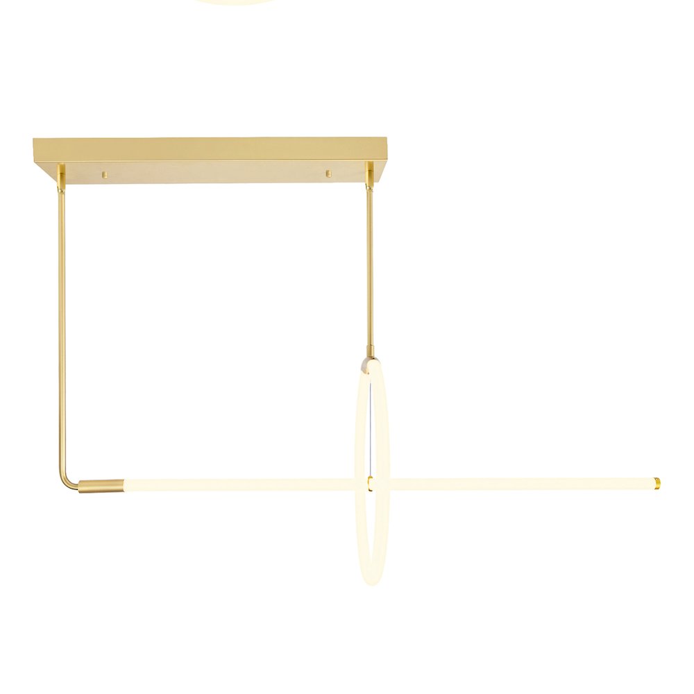 Hoops 2 Light LED Chandelier With Satin Gold Finish. Picture 1