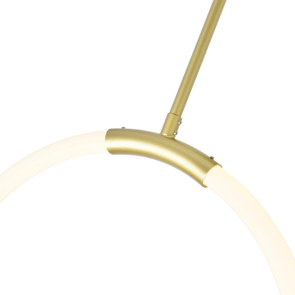 Hoops 2 Light LED Chandelier With Satin Gold Finish. Picture 4