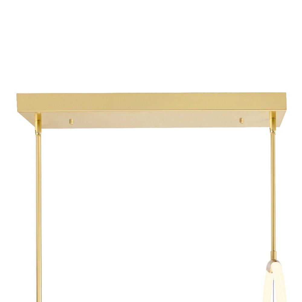 Hoops 2 Light LED Chandelier With Satin Gold Finish. Picture 5