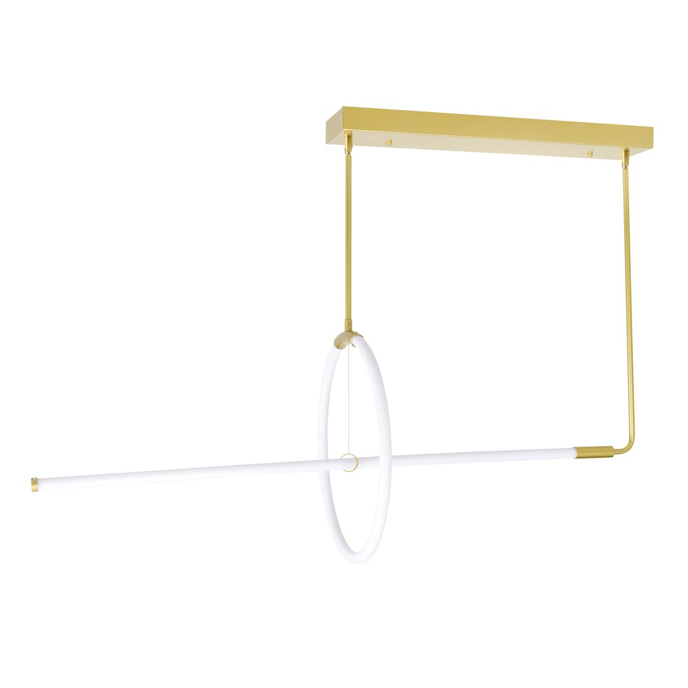 Hoops 2 Light LED Chandelier With Satin Gold Finish. Picture 6