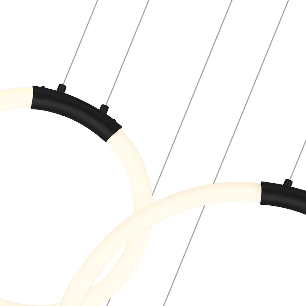 Hoops 5 Light LED Chandelier With Black Finish. Picture 3
