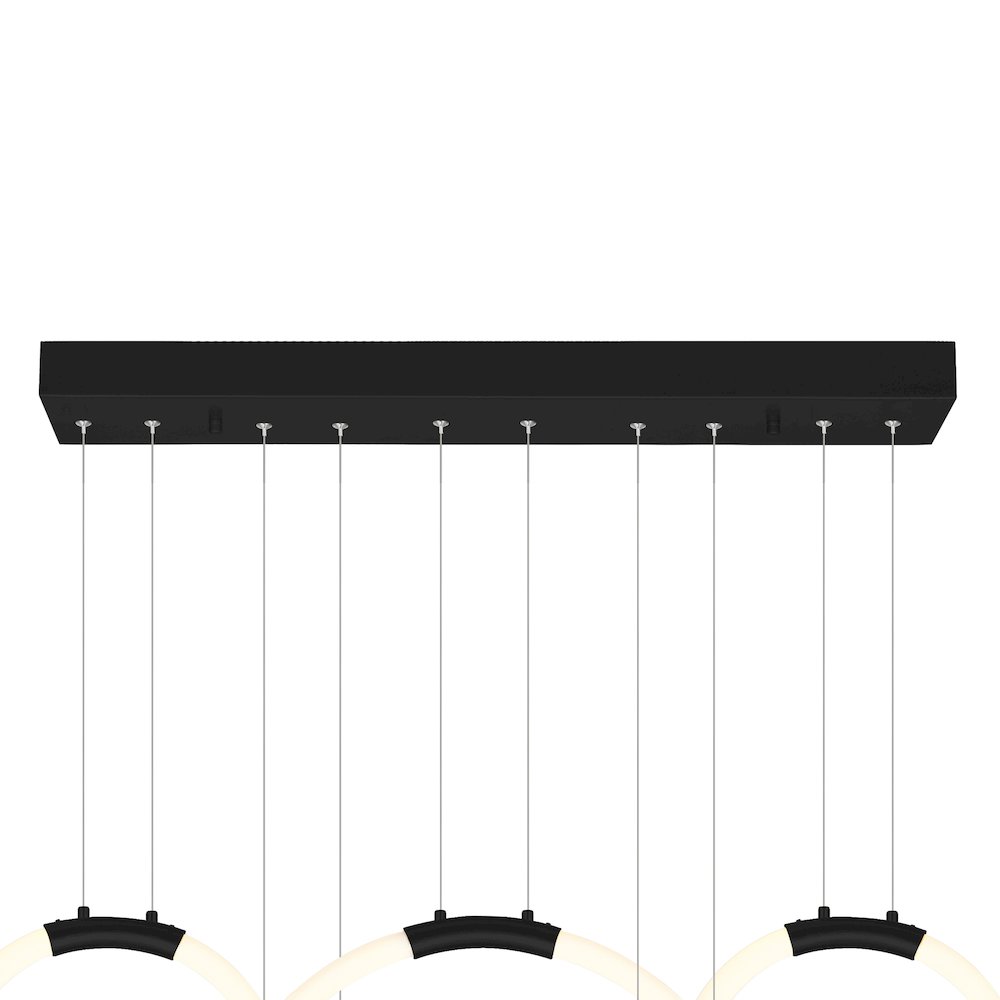 Hoops 5 Light LED Chandelier With Black Finish. Picture 4