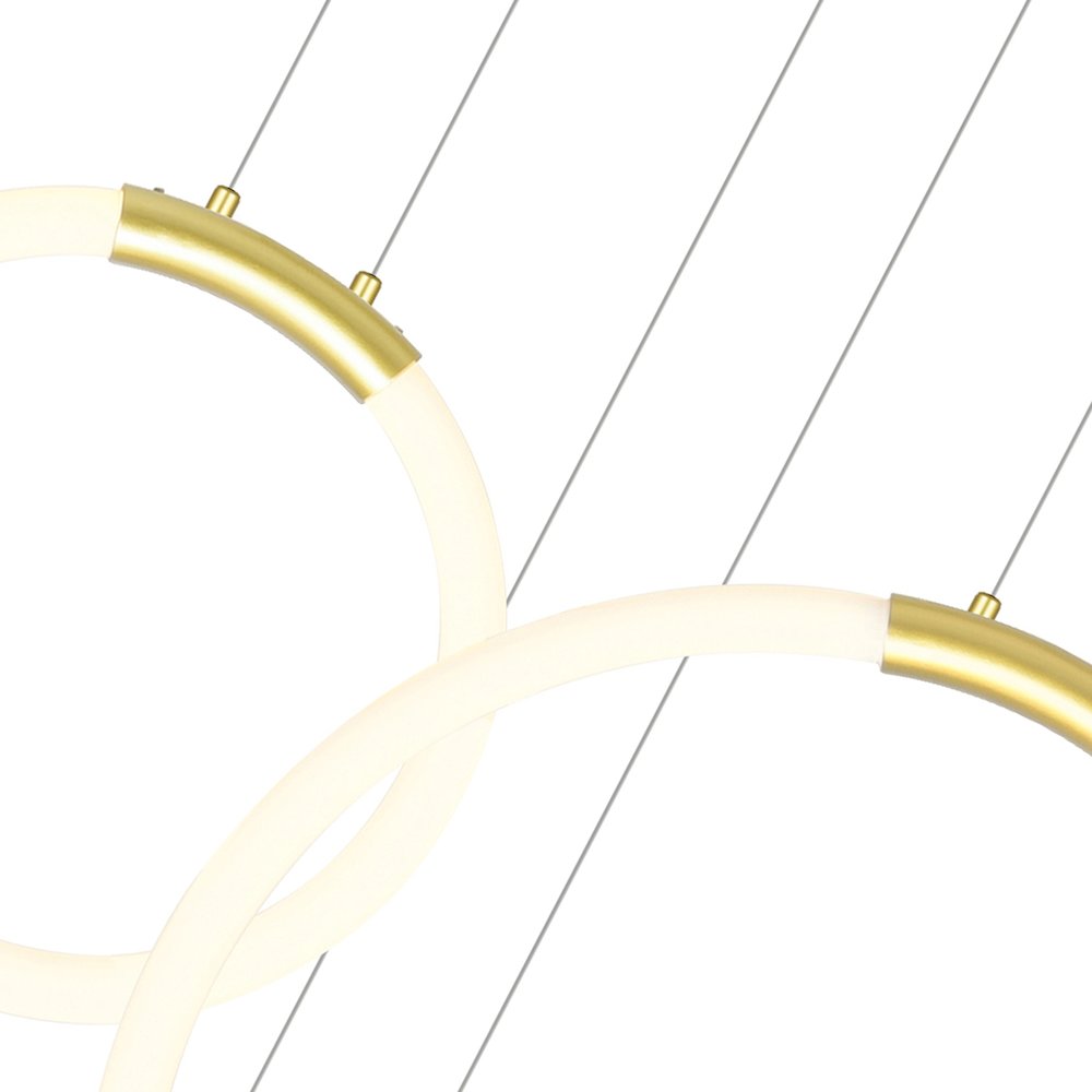 Hoops 5 Light LED Chandelier With Satin Gold Finish. Picture 2