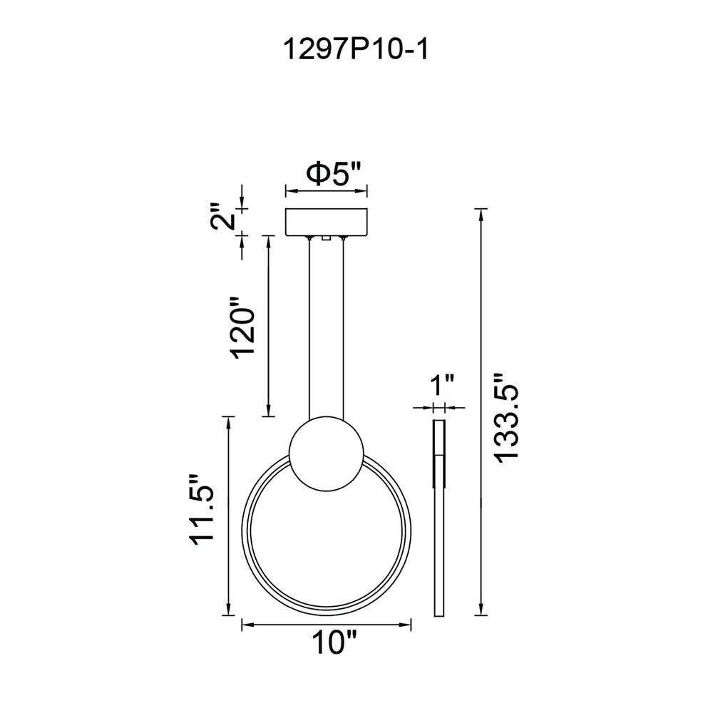 Pulley 10 in LED Black Mini Pendant. Picture 6