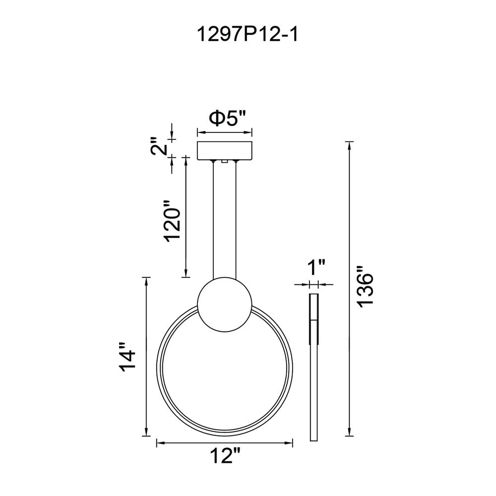 Pulley 12 in LED Black Mini Pendant. Picture 6