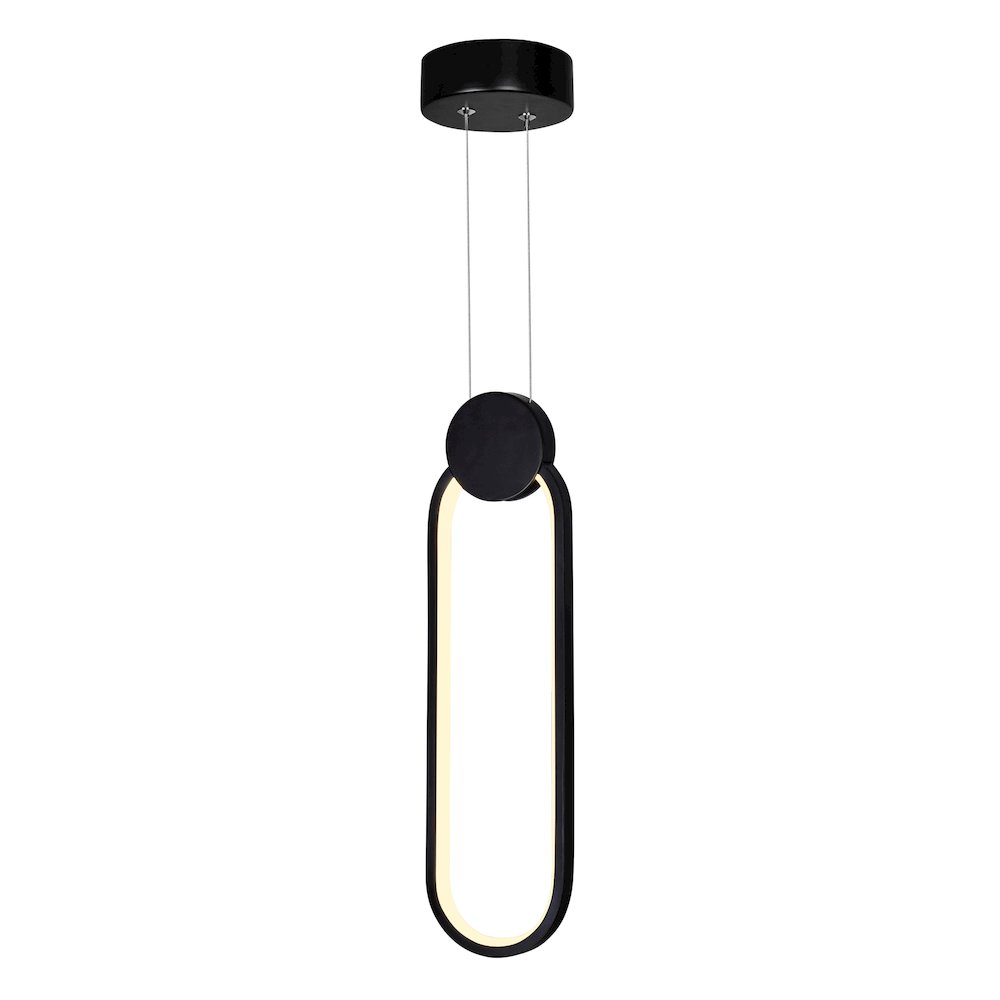 Pulley 4 in LED Black Mini Pendant. Picture 1