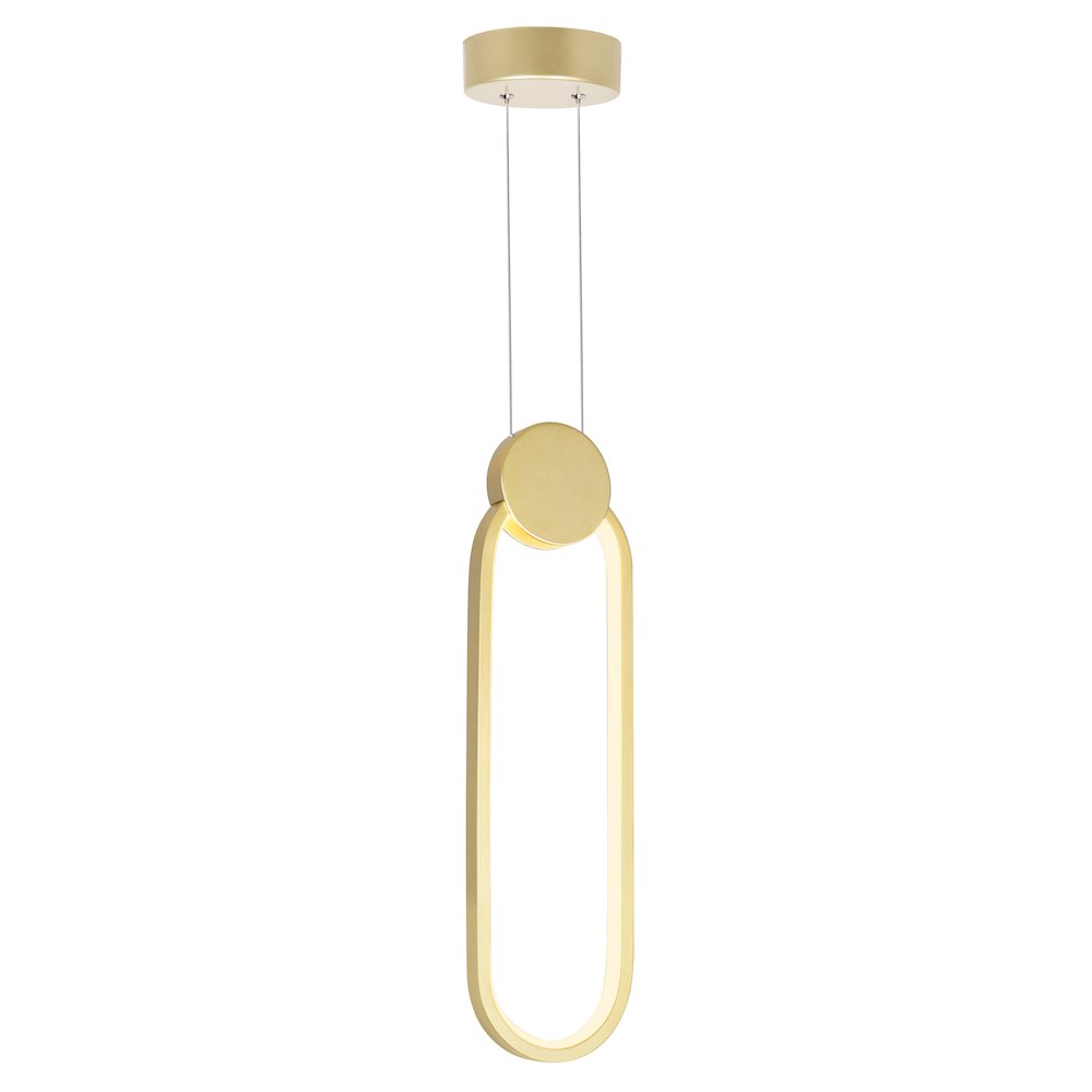 Pulley 4 in LED Satin Gold Mini Pendant. Picture 2