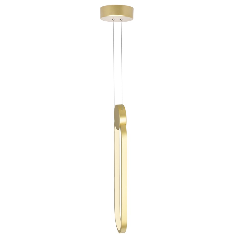 Pulley 4 in LED Satin Gold Mini Pendant. Picture 3