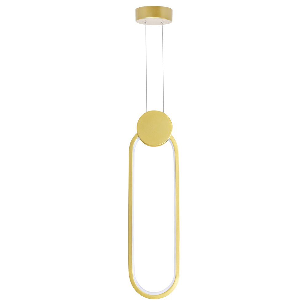 Pulley 4 in LED Satin Gold Mini Pendant. Picture 5