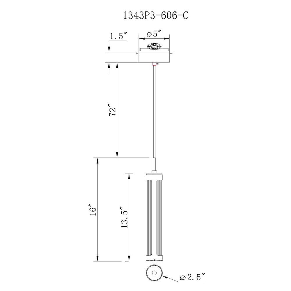 Neva 3 in LED Integrated Satin Nickel Pendant. Picture 6
