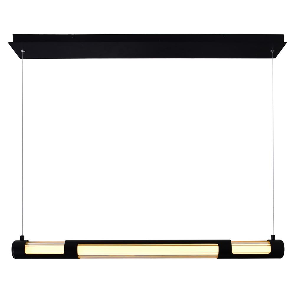 Neva 36 in LED Integrated Black Chandelier. Picture 1