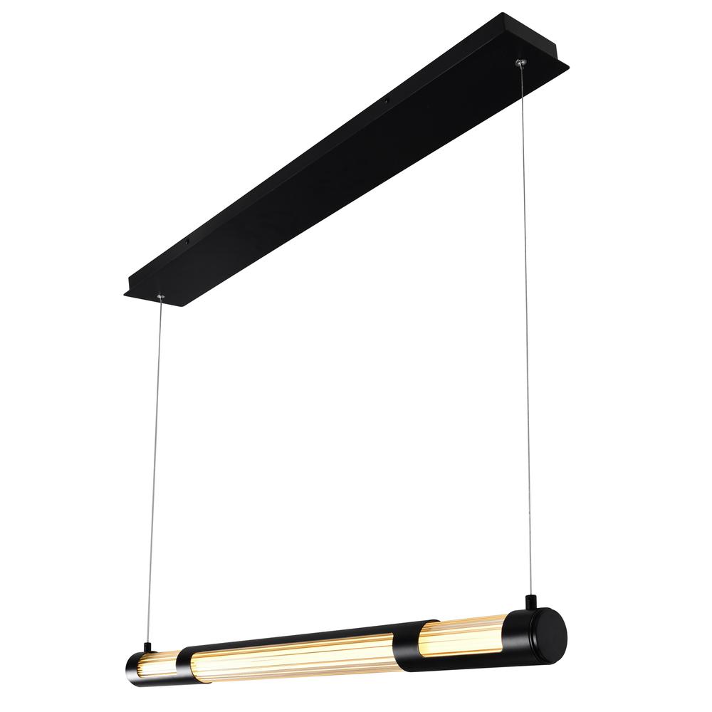 Neva 36 in LED Integrated Black Chandelier. Picture 3