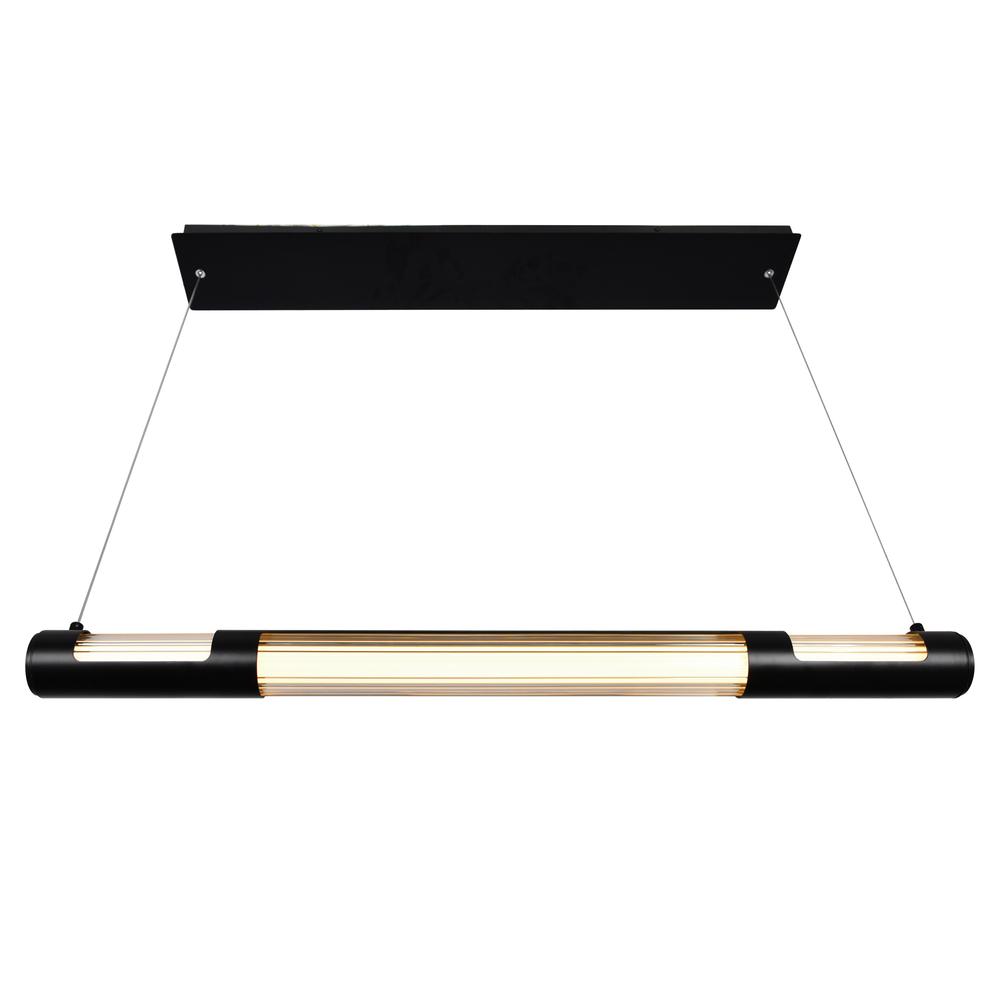 Neva 36 in LED Integrated Black Chandelier. Picture 4