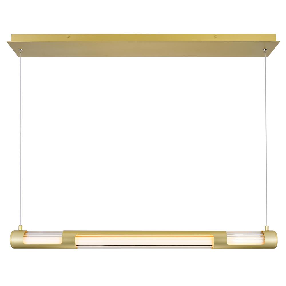 Neva 36 in LED Integrated Satin Gold Chandelier. Picture 2