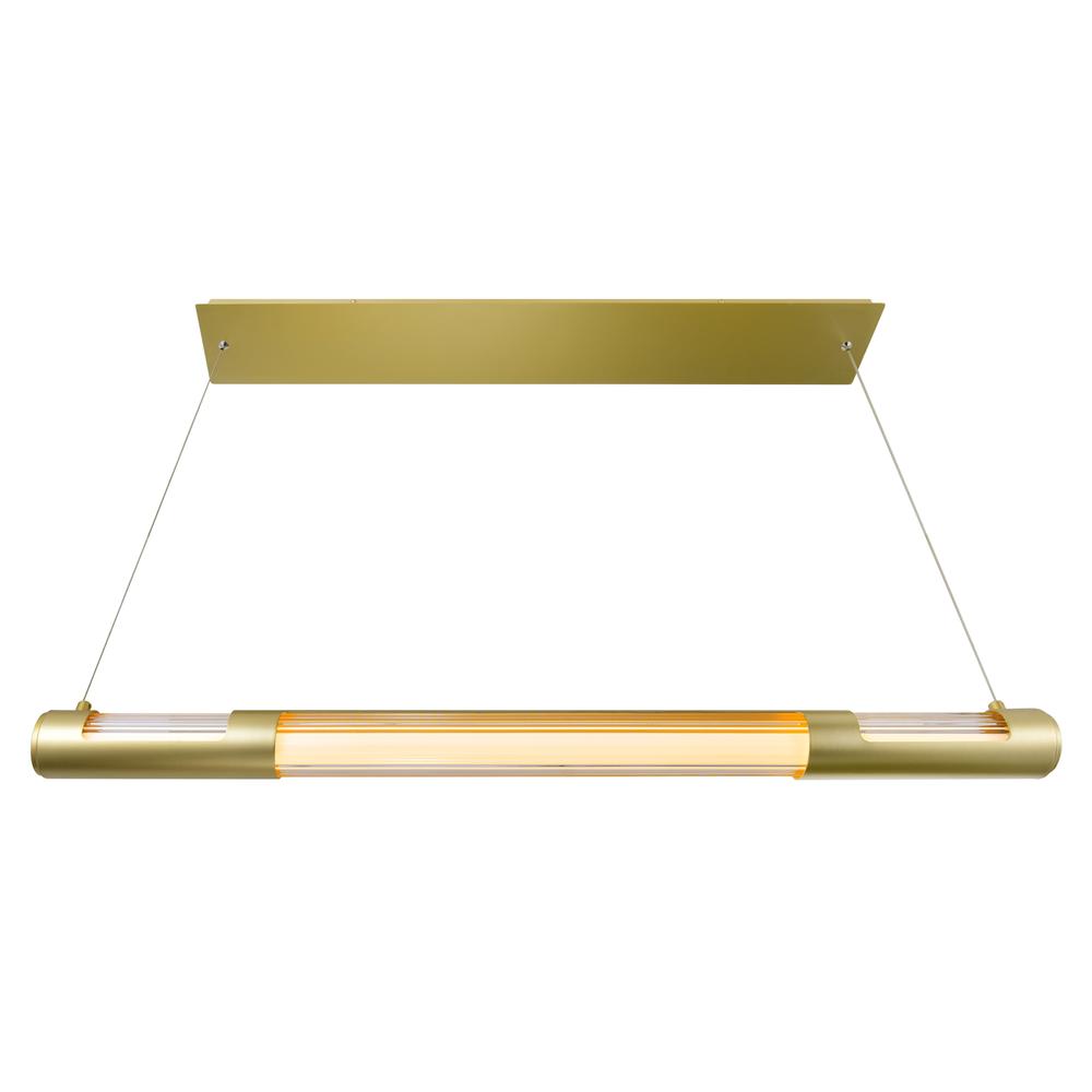 Neva 36 in LED Integrated Satin Gold Chandelier. Picture 3