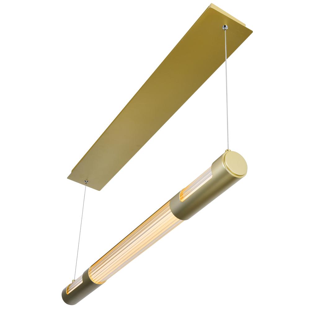 Neva 36 in LED Integrated Satin Gold Chandelier. Picture 4