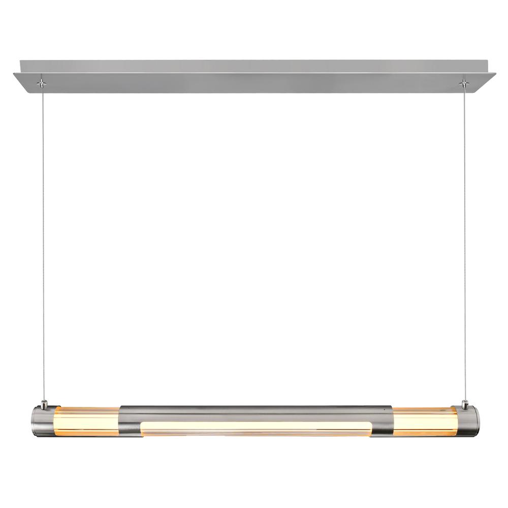 Neva 36 in LED Integrated Satin Nickel Chandelier. Picture 1