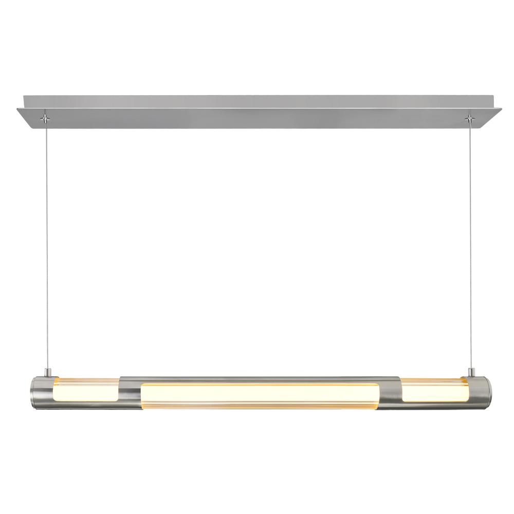 Neva 36 in LED Integrated Satin Nickel Chandelier. Picture 3