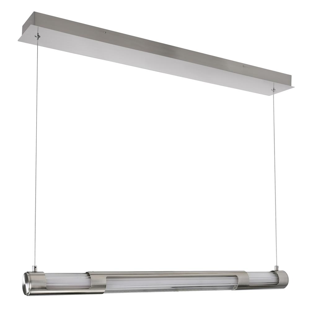 Neva 36 in LED Integrated Satin Nickel Chandelier. Picture 4