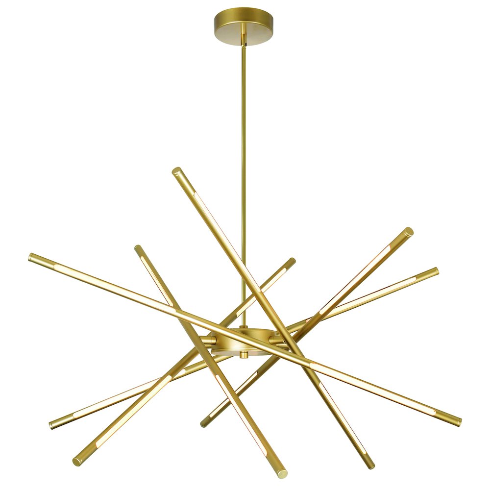 Oskil LED Integrated Chandelier With Satin Gold Finish. Picture 1