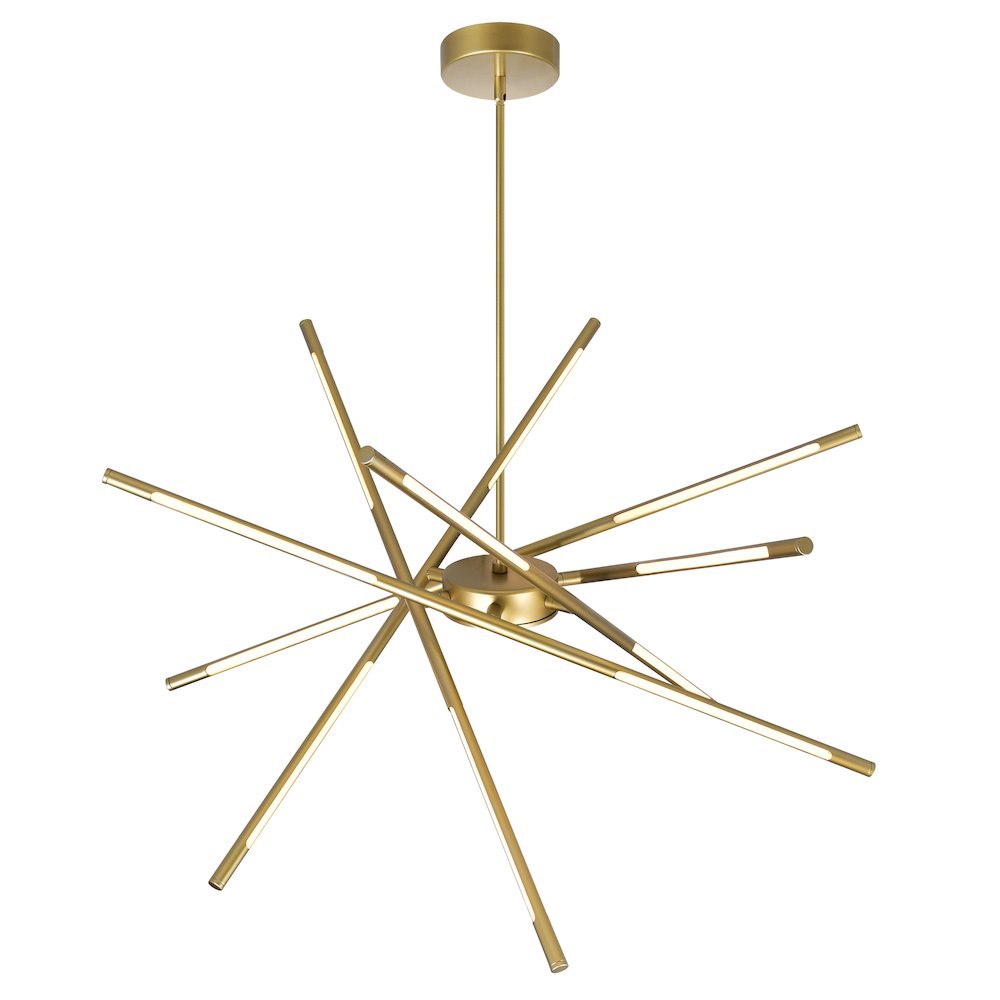 Oskil LED Integrated Chandelier With Satin Gold Finish. Picture 3