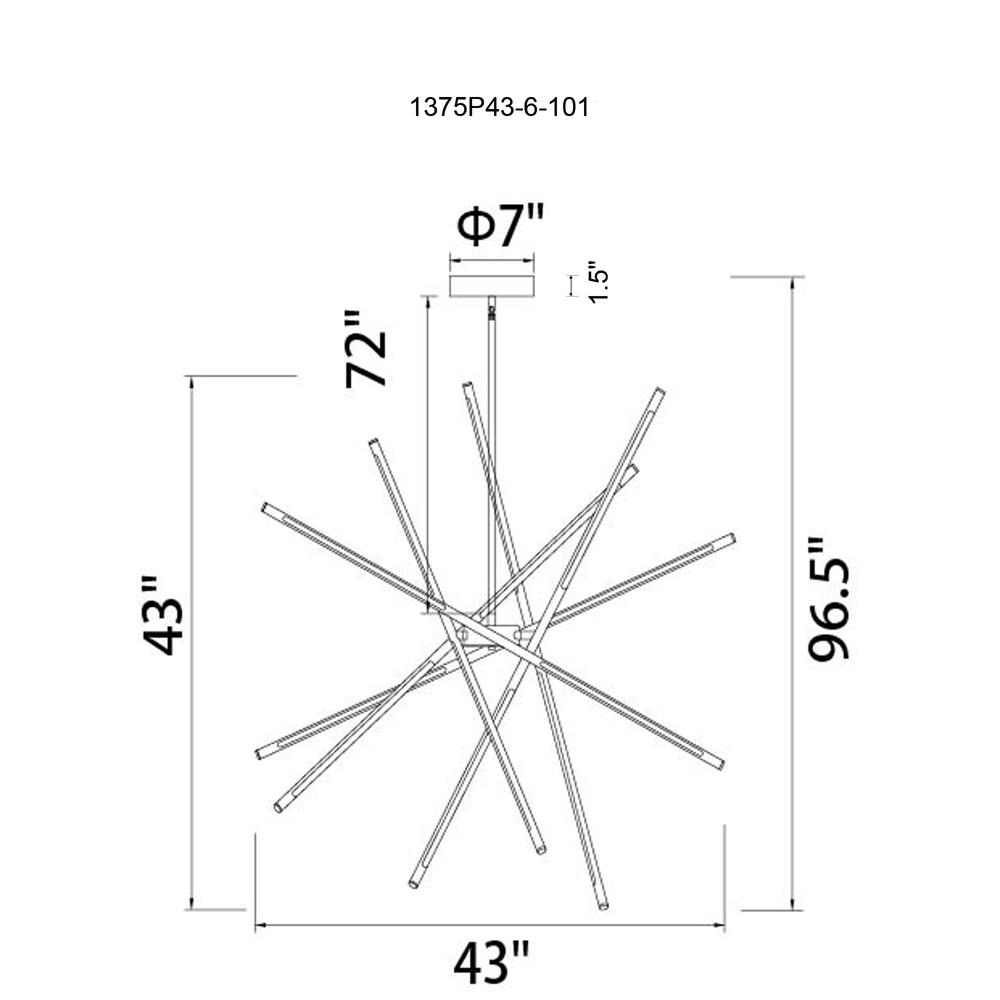 Oskil LED Integrated Chandelier With Black Finish. Picture 7