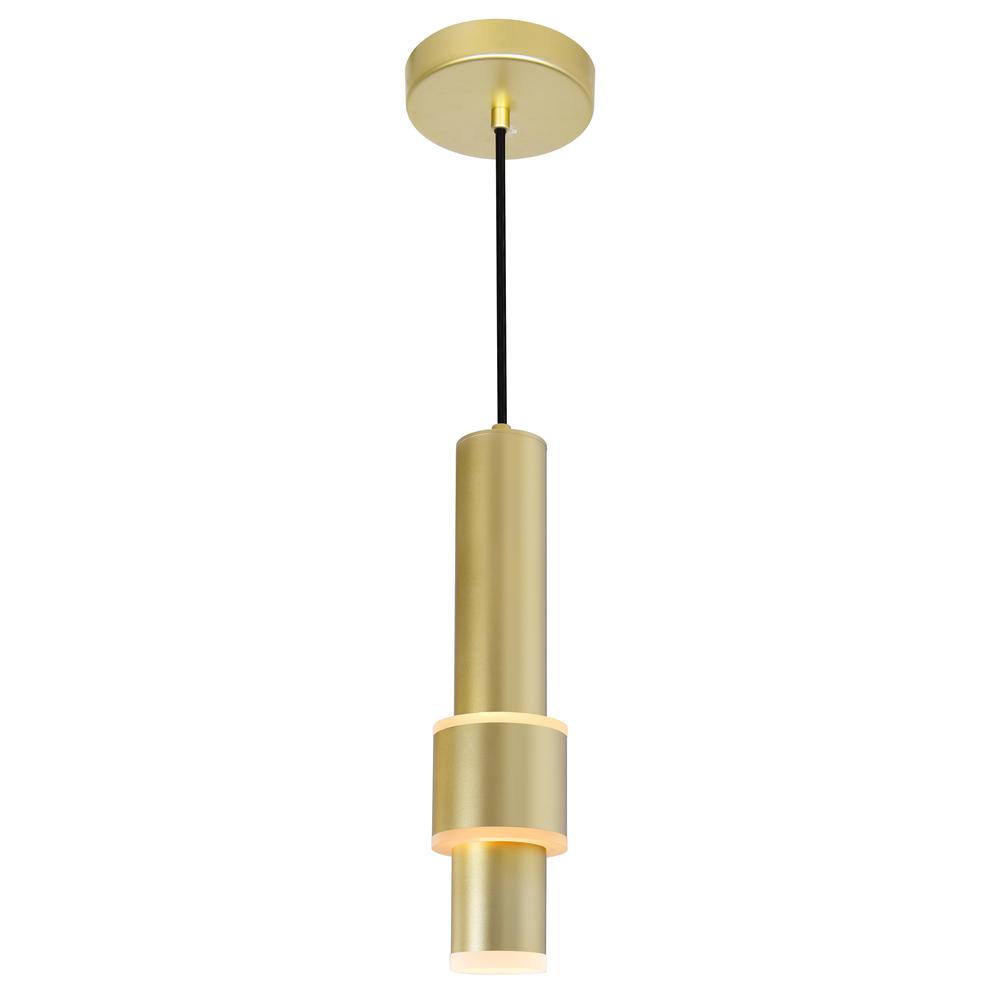 Lena LED Integrated Mini Pendant With Satin Gold Finish. Picture 1