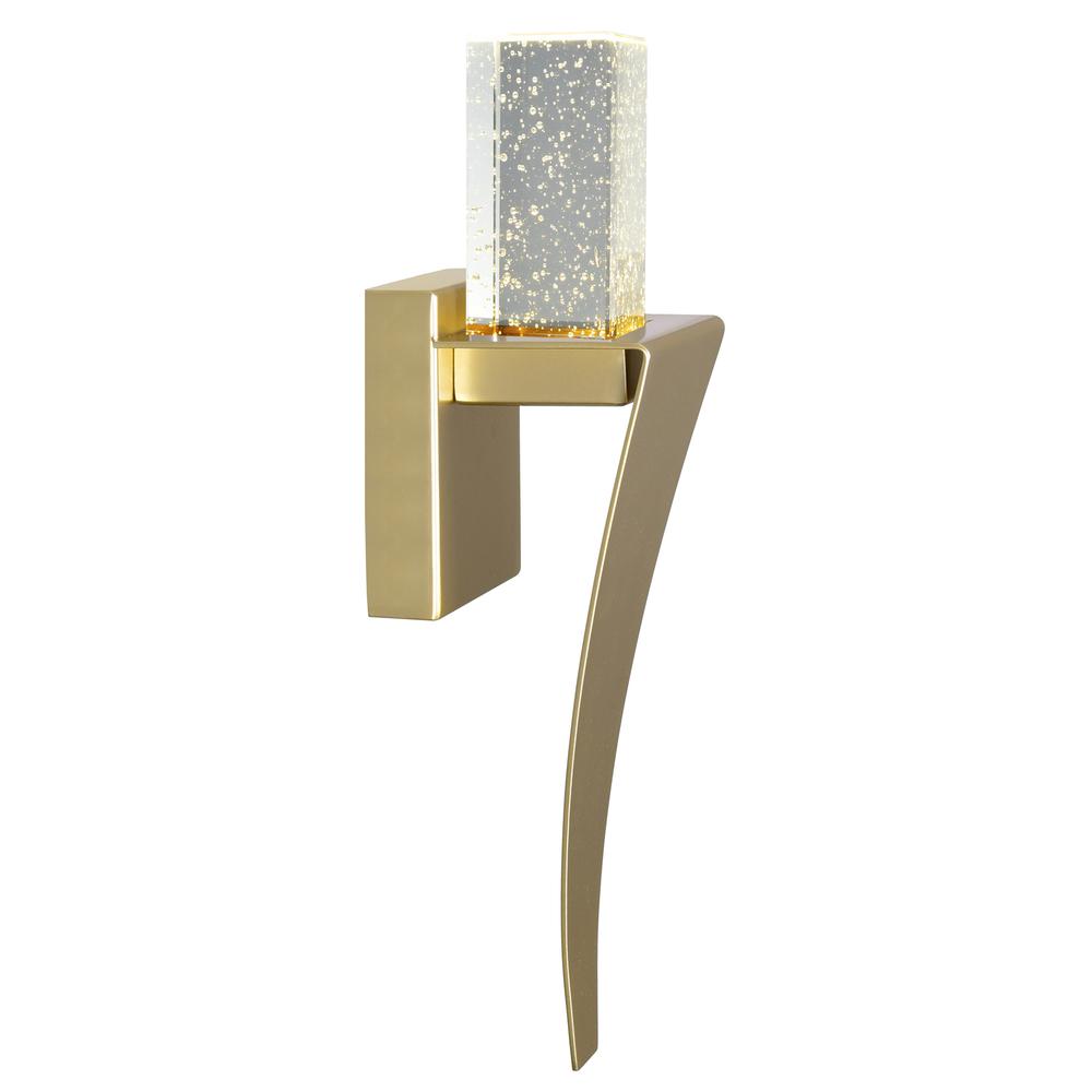 Catania LED Integrated Satin Gold Wall Light. Picture 4