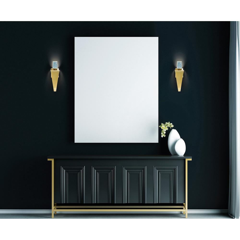Catania LED Integrated Satin Gold Wall Light. Picture 6
