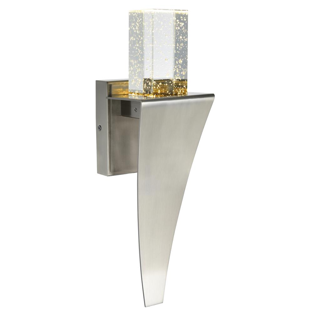 Catania LED Integrated Satin Nickel Wall Light. Picture 1