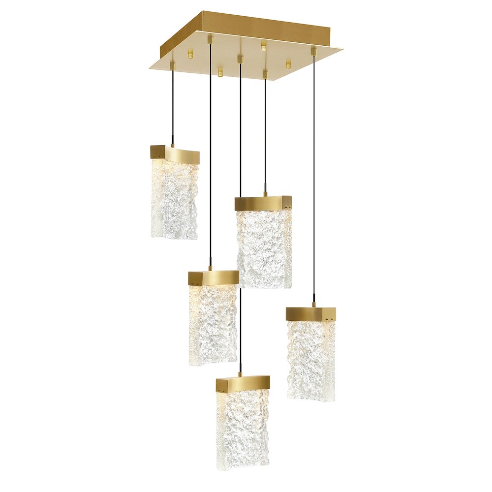 Lava Integrated LED Brass Mini Pendant. Picture 1