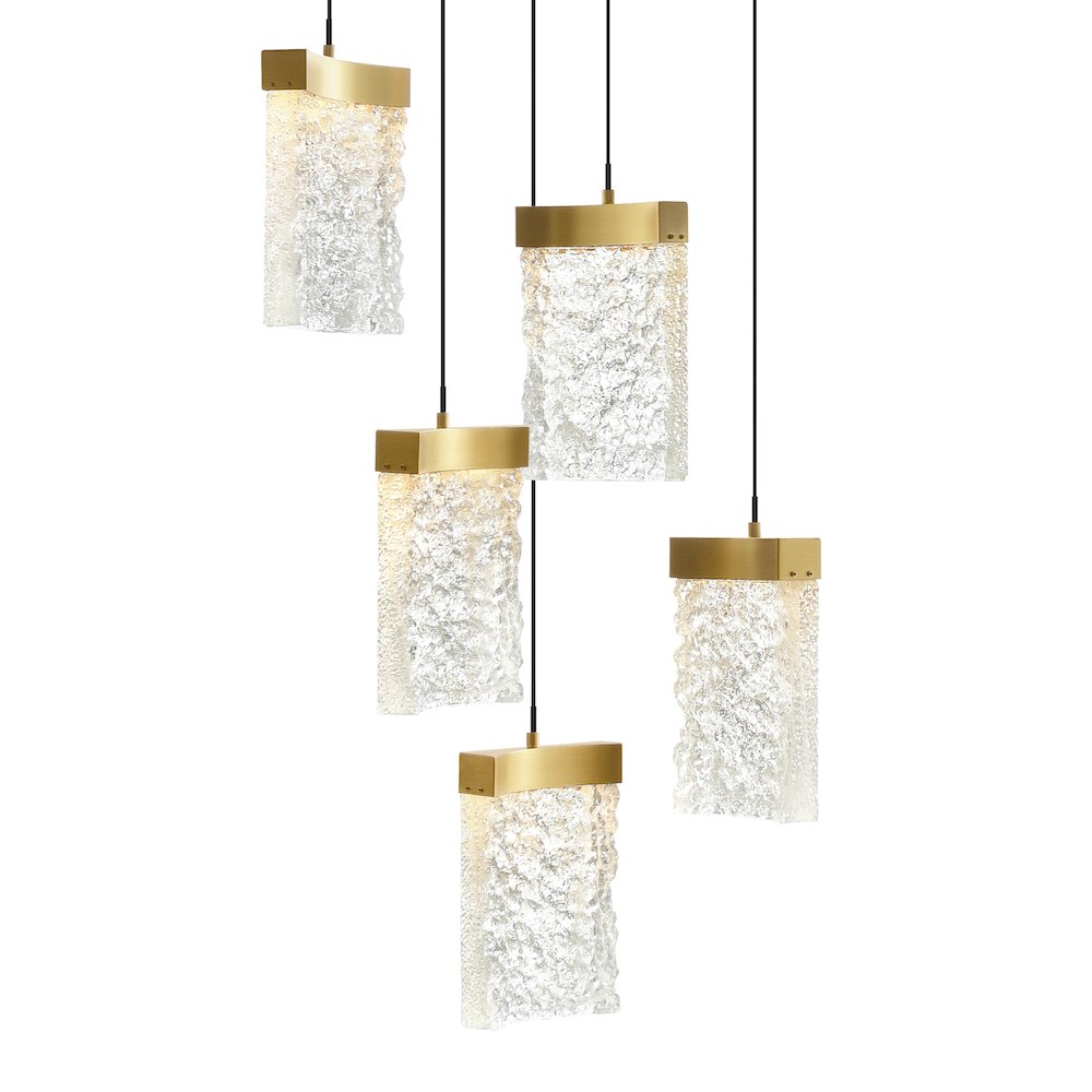 Lava Integrated LED Brass Mini Pendant. Picture 2