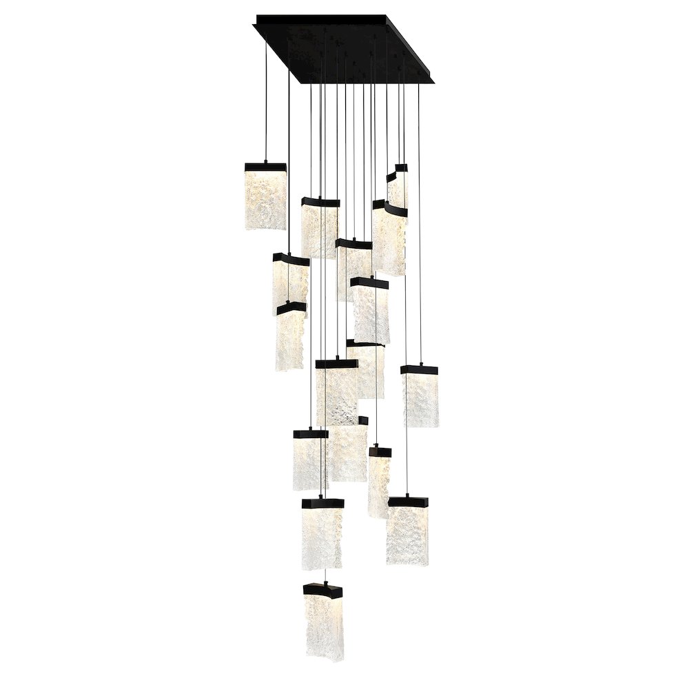 Lava Integrated LED Black Chandelier. Picture 2