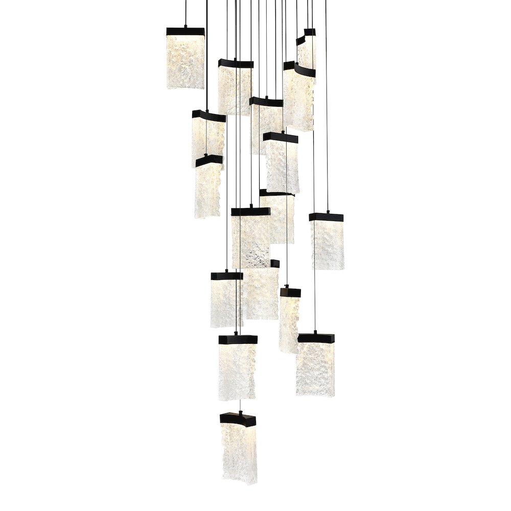 Lava Integrated LED Black Chandelier. Picture 3
