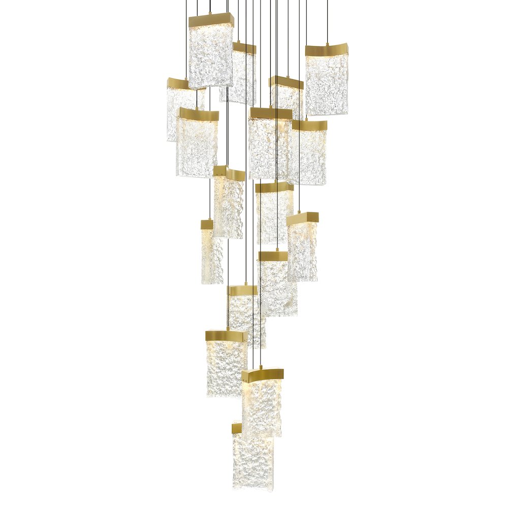 Lava Integrated LED Brass Chandelier. Picture 3