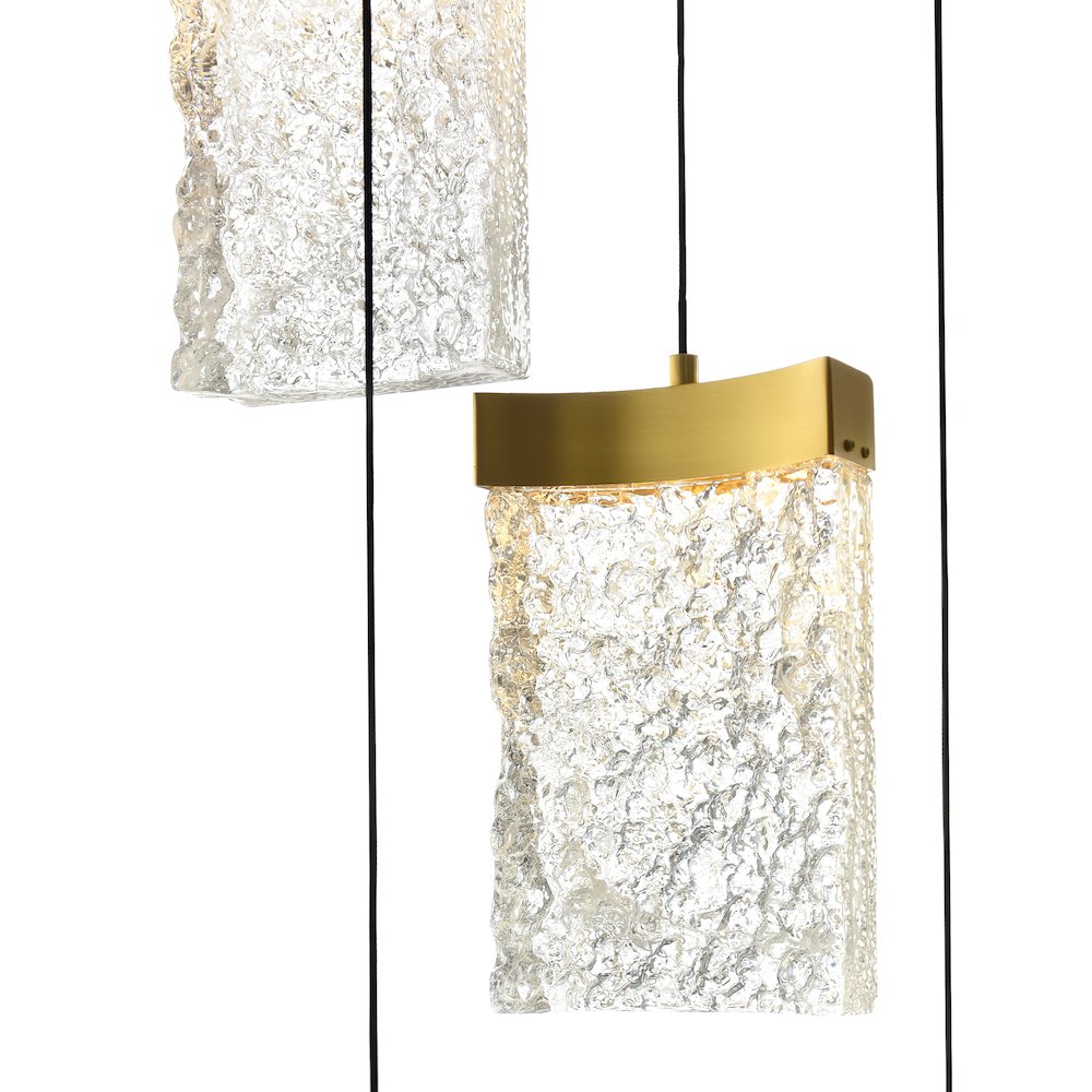Lava Integrated LED Brass Chandelier. Picture 4