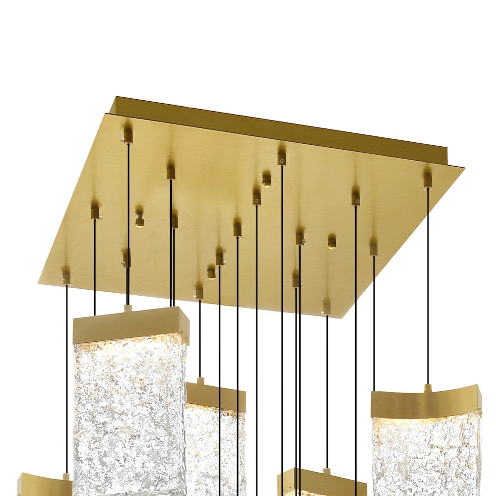 Lava Integrated LED Brass Chandelier. Picture 6