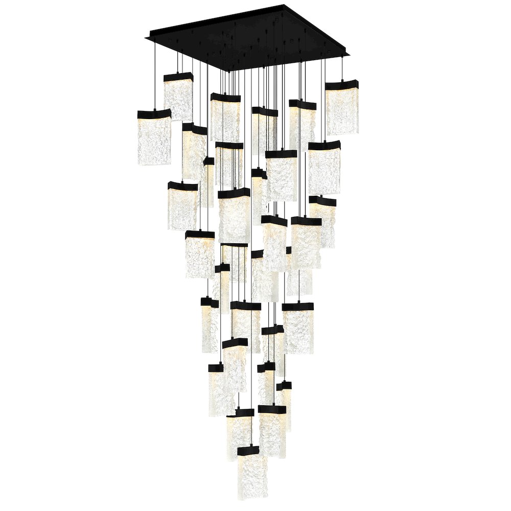 Lava Integrated LED Black Chandelier. Picture 1