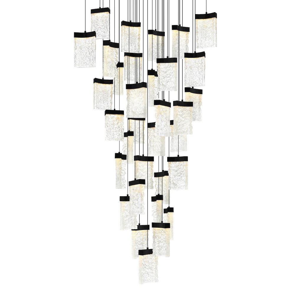 Lava Integrated LED Black Chandelier. Picture 2
