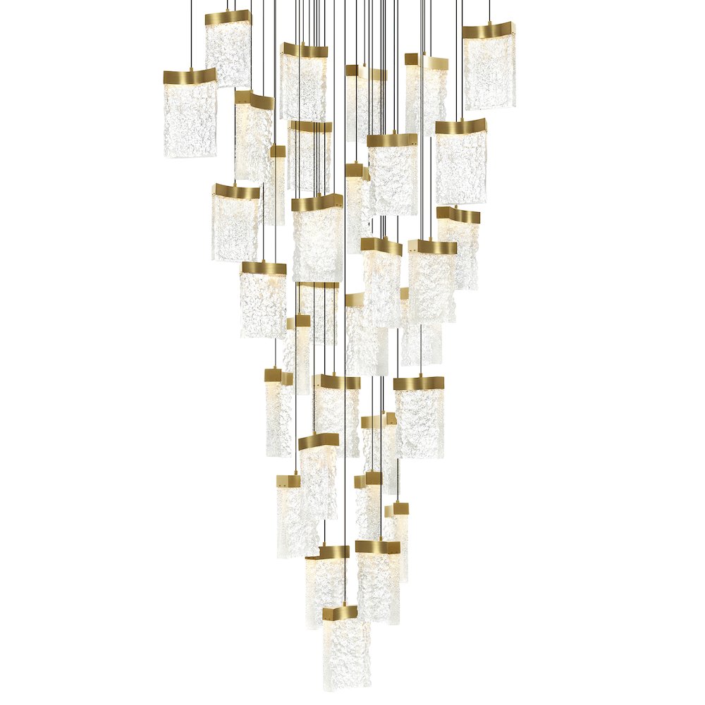 Lava Integrated LED Brass Chandelier. Picture 2