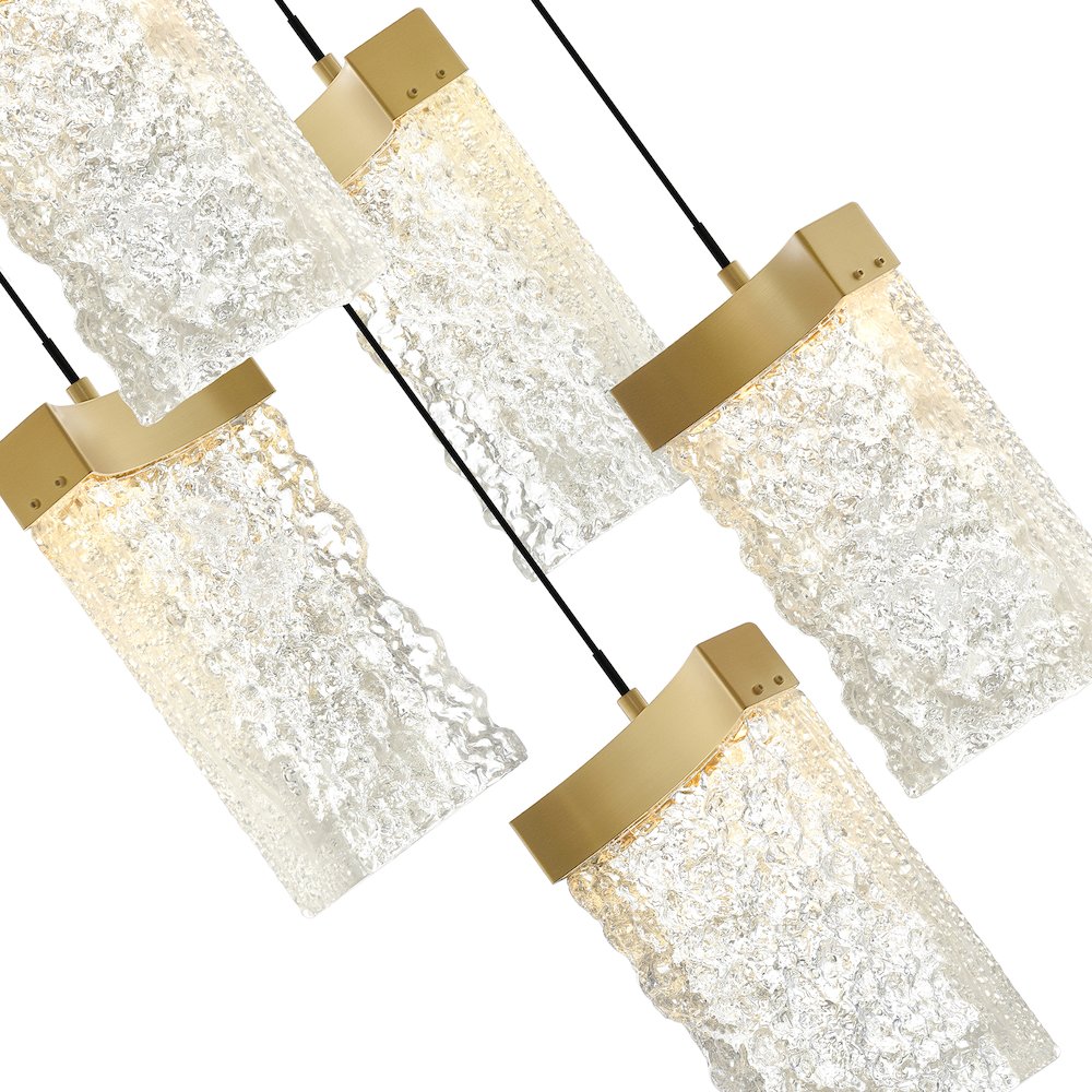 Lava Integrated LED Brass Chandelier. Picture 3