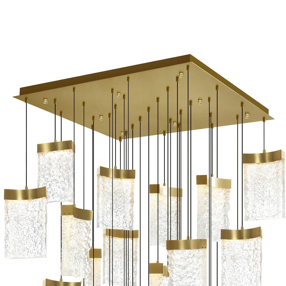 Lava Integrated LED Brass Chandelier. Picture 5