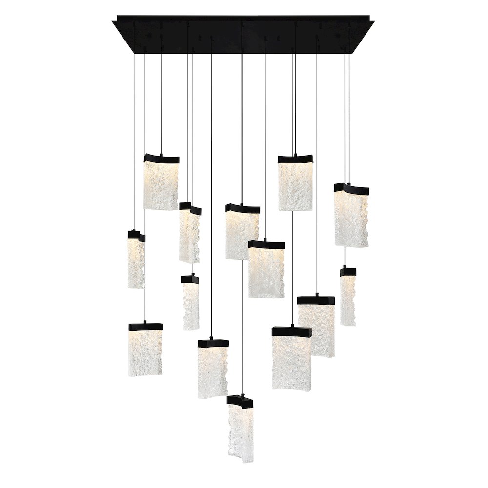 Lava Integrated LED Black Chandelier. Picture 1
