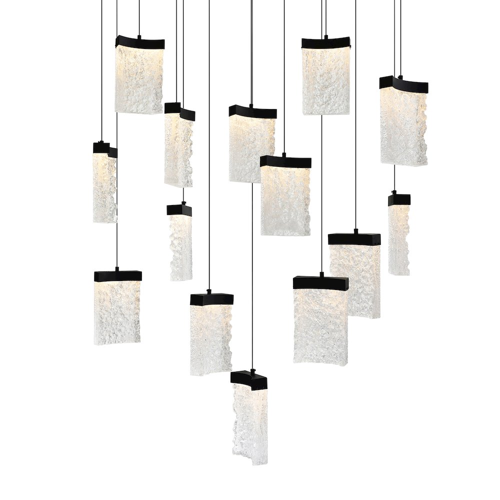 Lava Integrated LED Black Chandelier. Picture 2