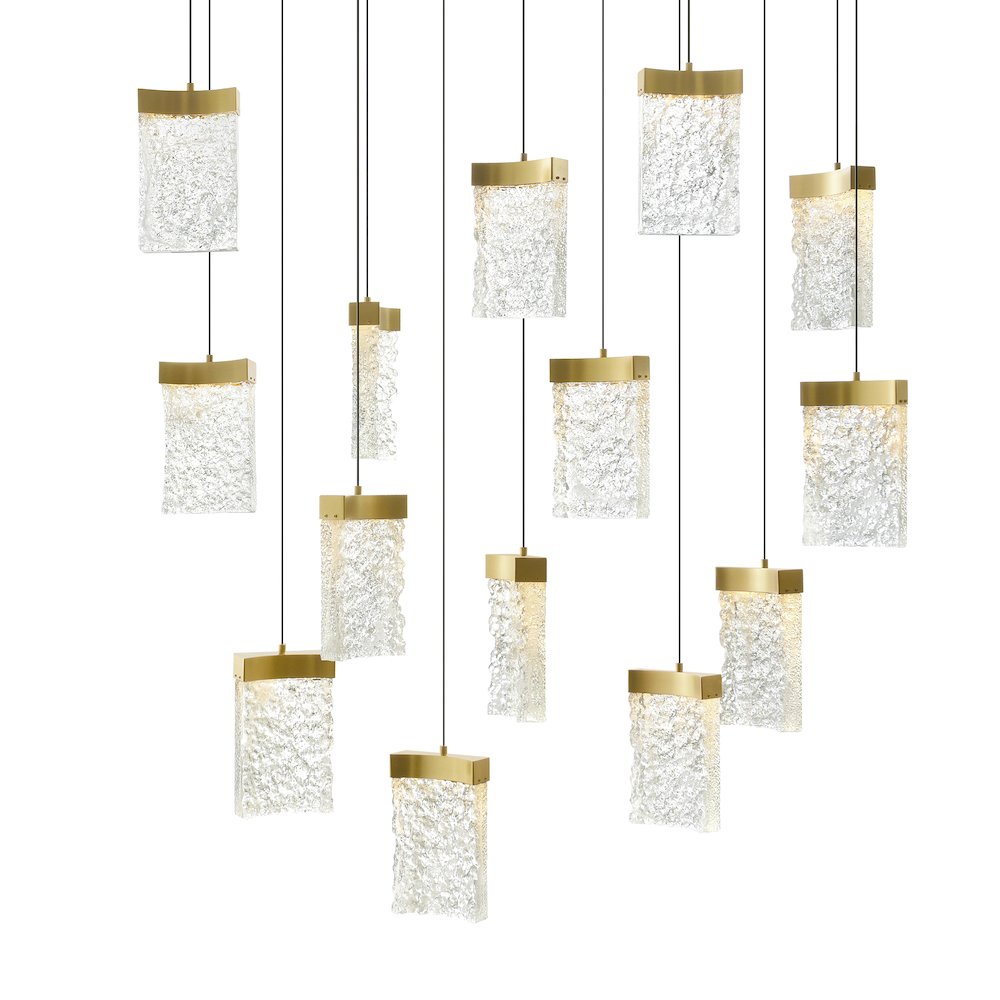 Lava Integrated LED Brass Chandelier. Picture 2